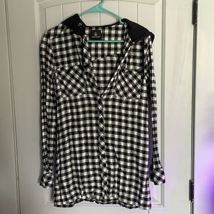 Volcom hooded plaid shirt